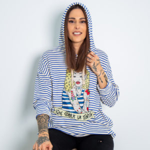 Jersery capucha que corra la tinta