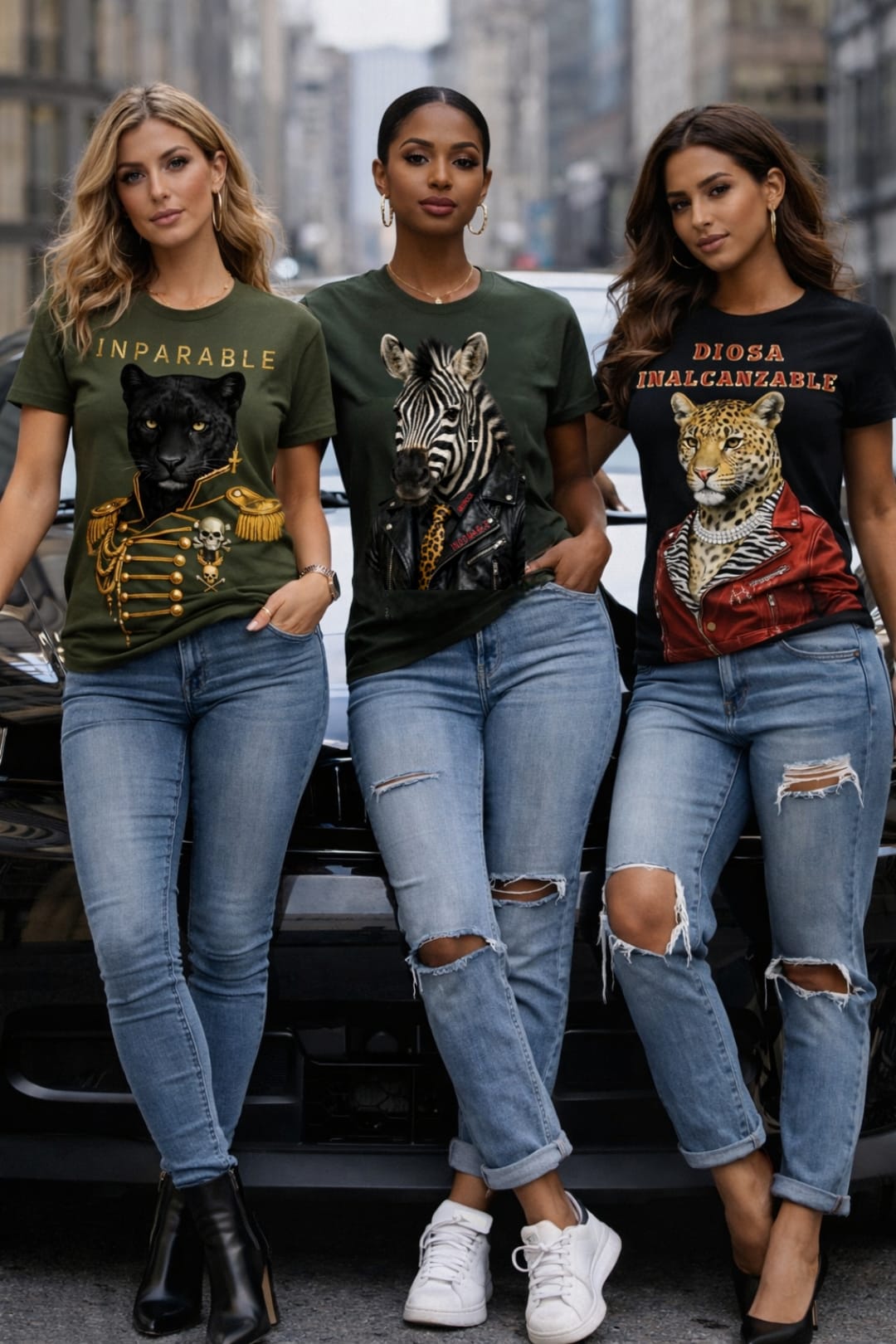 Camisetas rockeras para mujer MissRock con diseños de animales y estilo rebelde